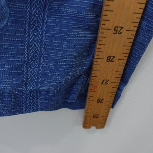 Tommy Bahama Shirt Men Medium Blue Silk Hawaiian Camp Beach Tropical Floral Leaf - Picture 4 of 15